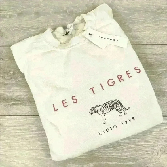 TOPSHOP Les Tigres Crewneck Embroidered Sweatshirt - Picture 8 of 15